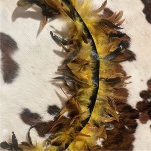 Feathered Wrap in yellow brown and black